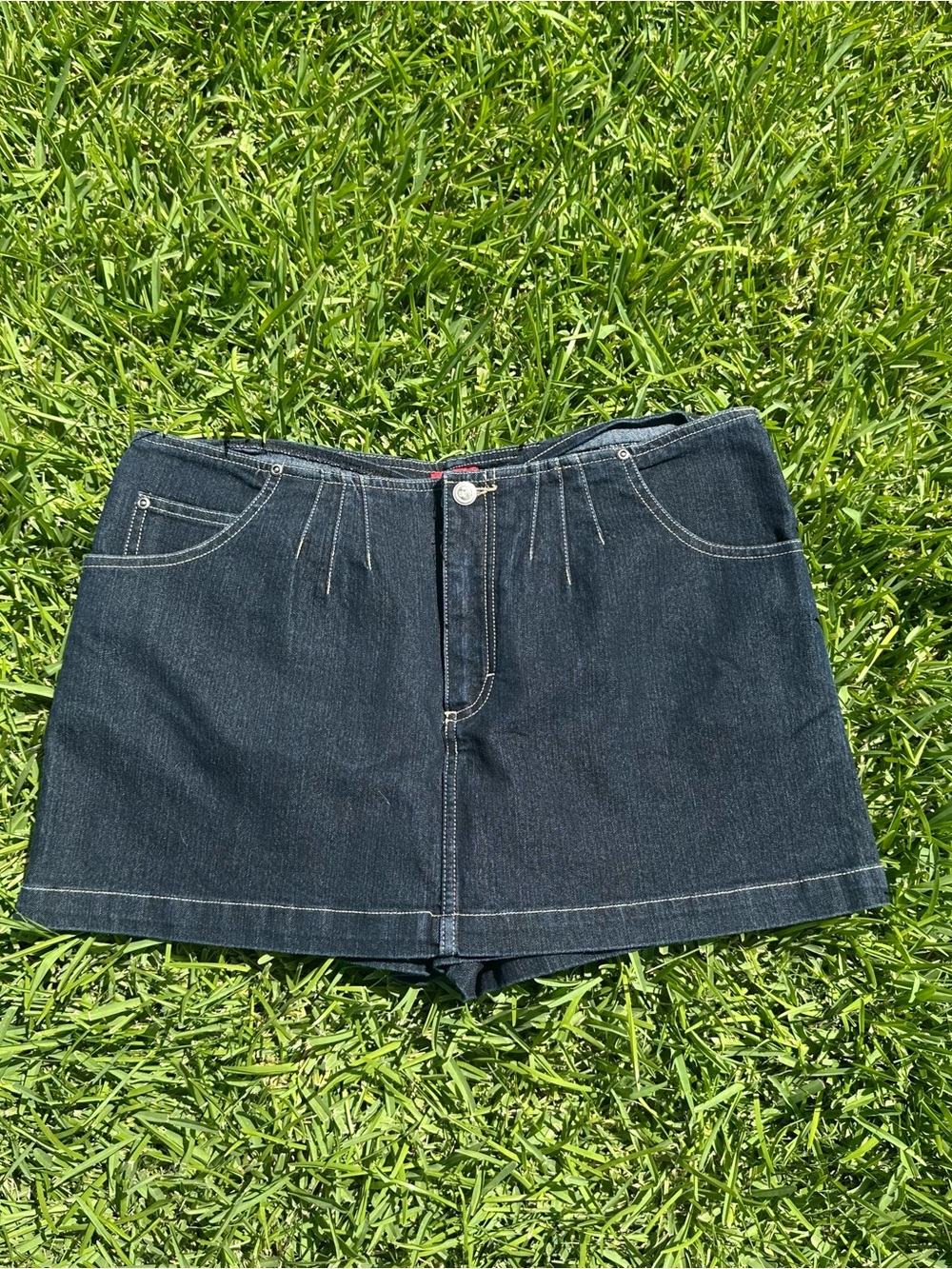 Mossimo Supply Co. Dark Indigo Denim Skort with Contrast Stitching Size 15